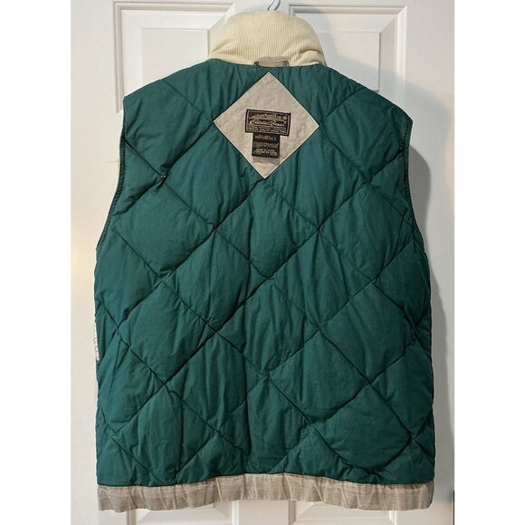 Eddie Bauer VINTAGE 80s Goose Down Vest Corduroy Collar Quilted Size Large - Picture 10 of 14